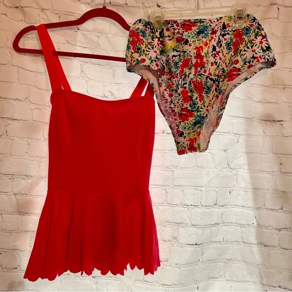 Cupshe Swim Cupshe Two Piece Peplum Top Swimsuit Poshmark